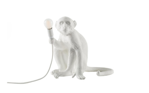 The Monkey Lamp Sitting Bords-/Golvlampa Vit
