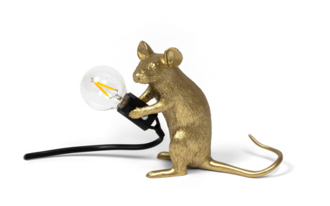 Mouse Lamp Sitting Bordslampa Guld