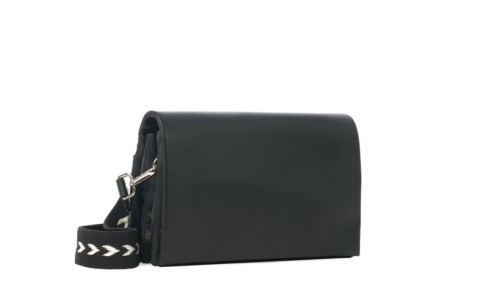 New Strap Leather Bag Axelremsväska Black