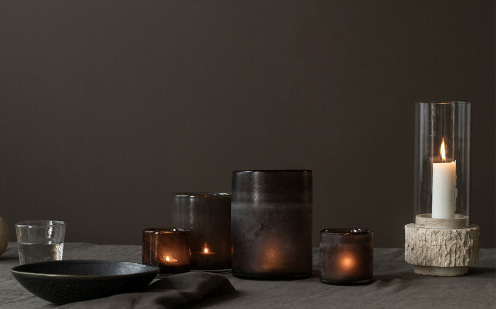 Travertine Candleholder Ljuslykta