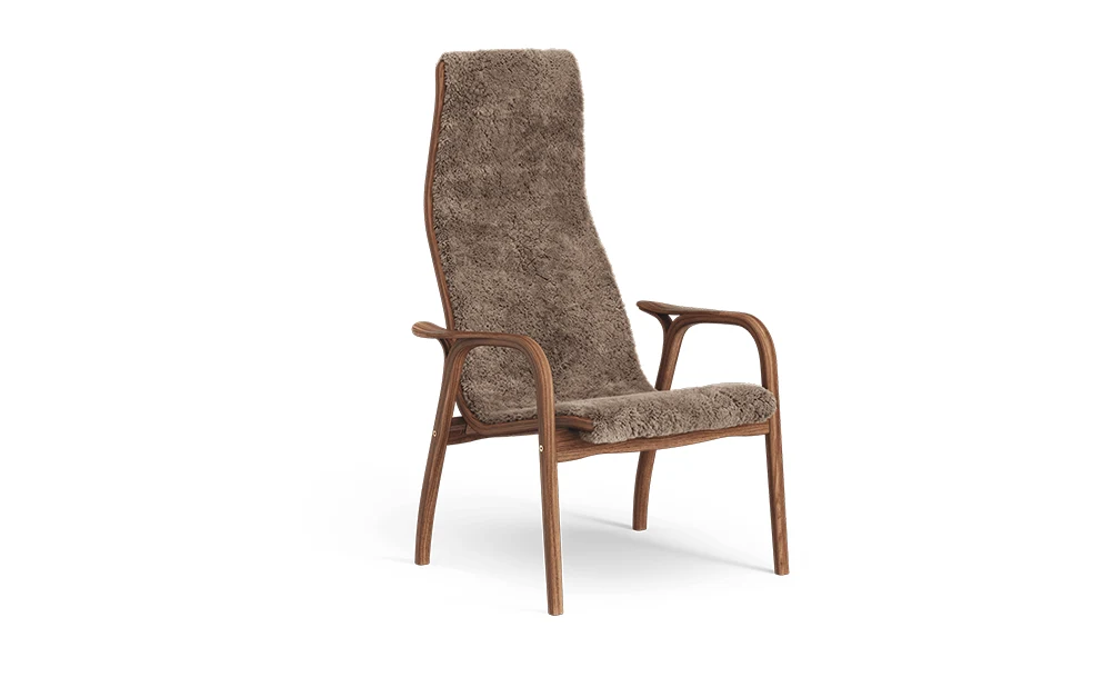 Lamino Fåtölj Valnöt Fårskinn