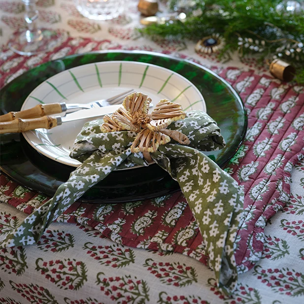 Flower Servettringar Set