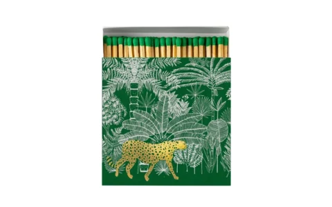 Green Cheetah in Jungle Tändsticksask