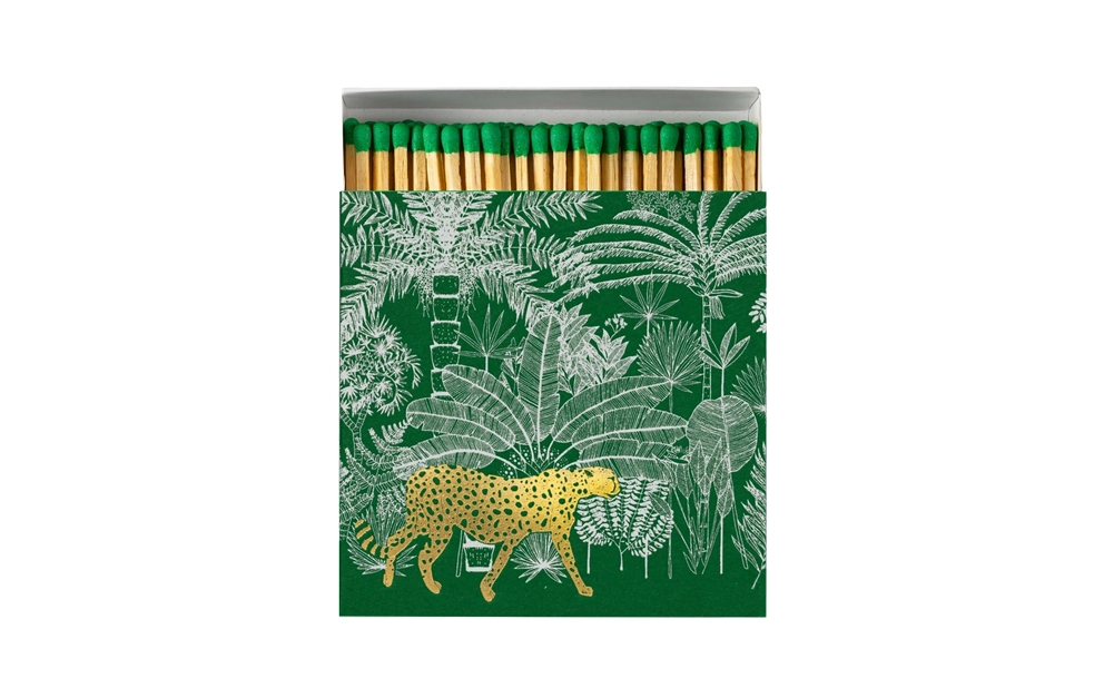 Green Cheetah in Jungle Tändsticksask