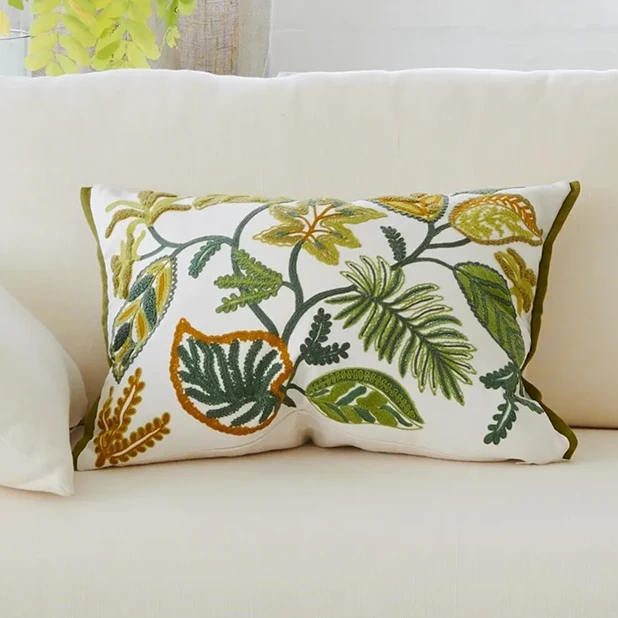 Foglia Decorativa Embroidered Moss Prydnadskudde
