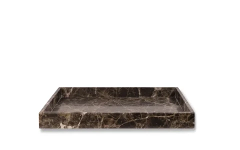 Marble Deco Tray Large Bricka Brown