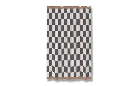 Retro Duschdraperi Dark Grey
