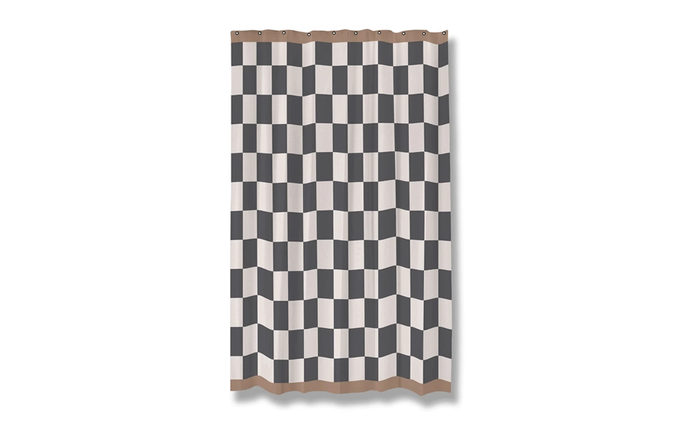 Retro Duschdraperi Dark Grey
