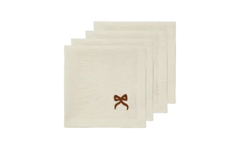 Bow Servett Brun 4-pack