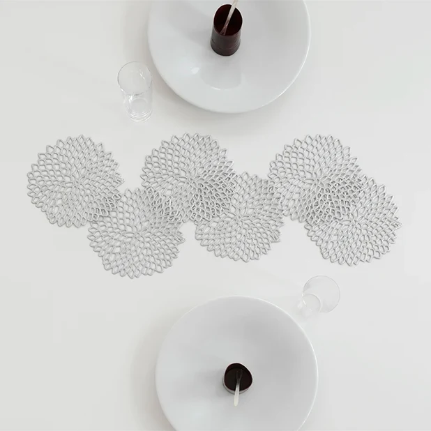 Dahlia Coasters Silver 6-pack